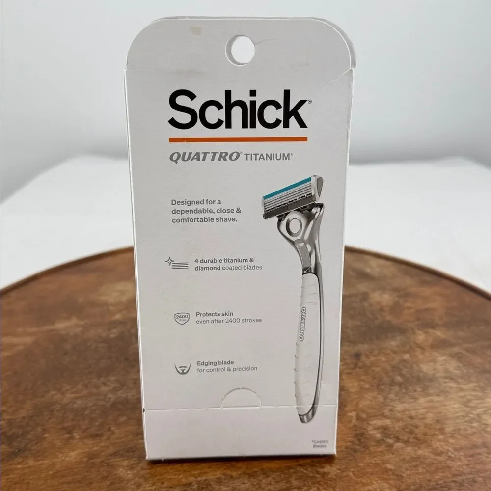 Schick Quattro Titanium Razor Value Pack 1 Razor Handle + 3 Cartridges 4 Blades